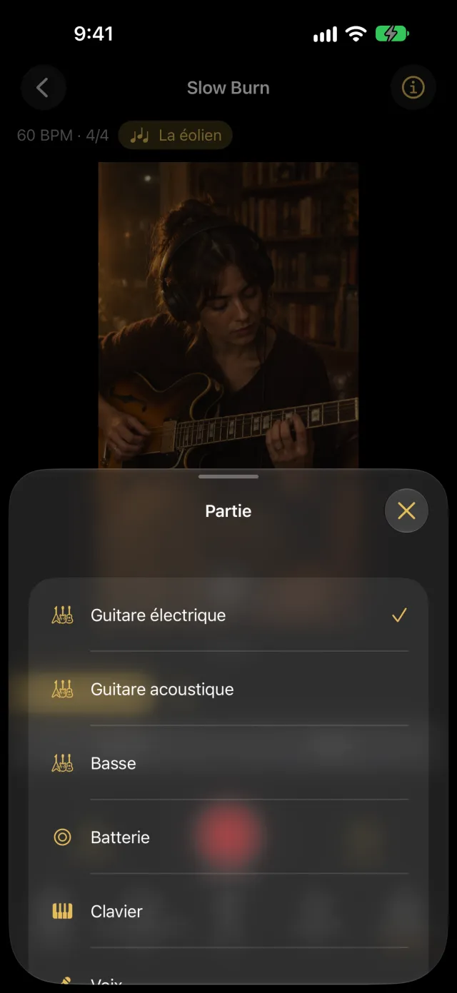 Écran « Ta partie » de l’app Lapiloop